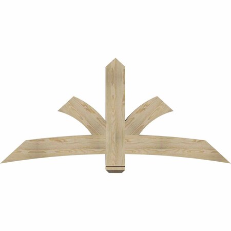 Ekena Millwork Davenport Rough Sawn Timber Gable Bracket, Douglas Fir, 72"W x 33"H x 4"D x 6"F, 11/12 Pitch GBW072X33X0406DAV00RDF